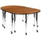 Flash Furniture Oval 47.5 W, 76 L, 30 H, Chrome, Laminate, Particleboard, Steel, Wood Grain XU-GRP-A3048CON-48-OAK-T-A-CAS-GG - alternate 2